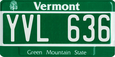 VT license plate YVL636