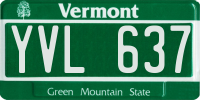 VT license plate YVL637