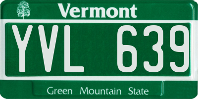 VT license plate YVL639