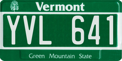VT license plate YVL641