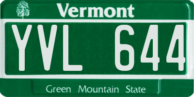 VT license plate YVL644