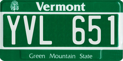 VT license plate YVL651