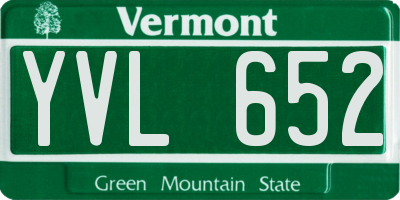 VT license plate YVL652