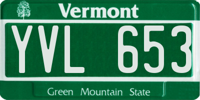 VT license plate YVL653