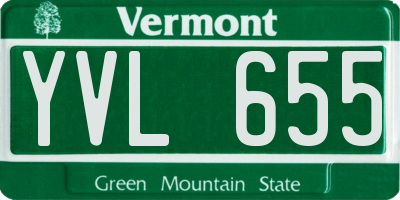 VT license plate YVL655