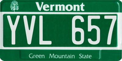 VT license plate YVL657