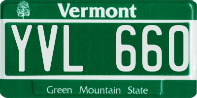 VT license plate YVL660