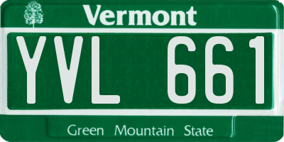 VT license plate YVL661