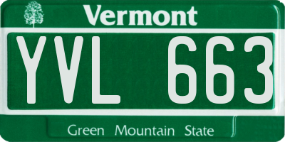 VT license plate YVL663