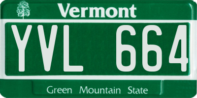 VT license plate YVL664