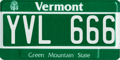 VT license plate YVL666