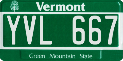 VT license plate YVL667