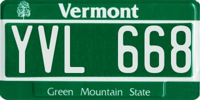 VT license plate YVL668