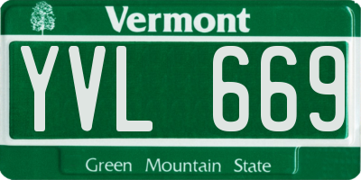 VT license plate YVL669