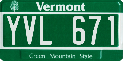 VT license plate YVL671
