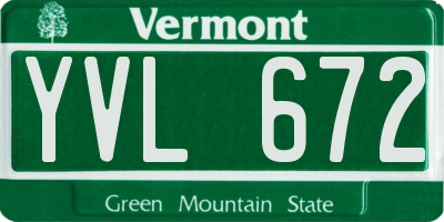 VT license plate YVL672