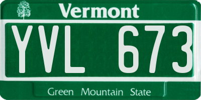 VT license plate YVL673