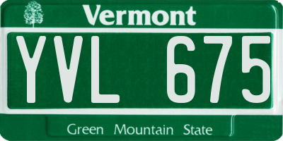 VT license plate YVL675
