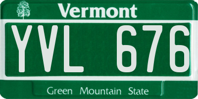 VT license plate YVL676