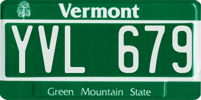 VT license plate YVL679