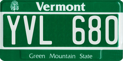 VT license plate YVL680