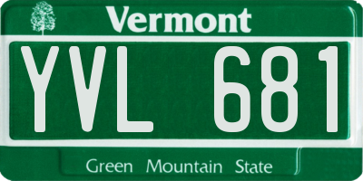 VT license plate YVL681