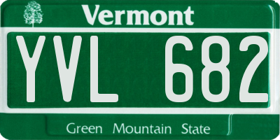 VT license plate YVL682