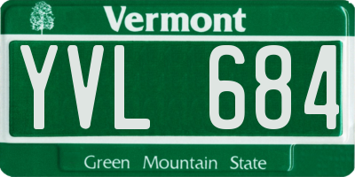 VT license plate YVL684