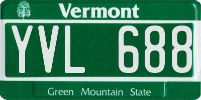 VT license plate YVL688