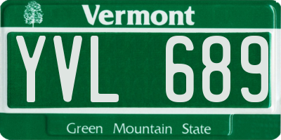 VT license plate YVL689