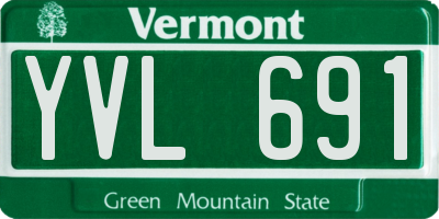 VT license plate YVL691