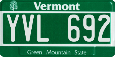 VT license plate YVL692