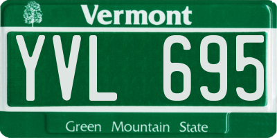 VT license plate YVL695
