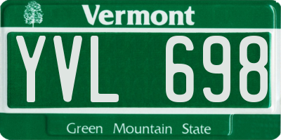 VT license plate YVL698