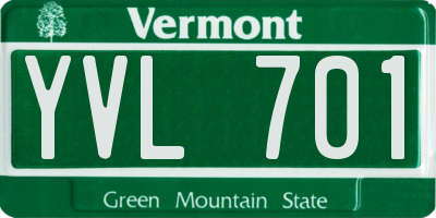 VT license plate YVL701