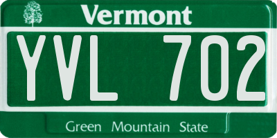 VT license plate YVL702