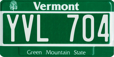 VT license plate YVL704