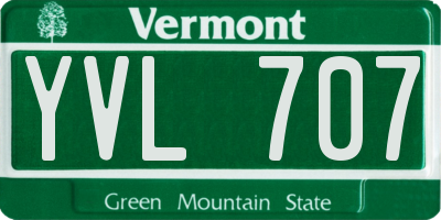VT license plate YVL707