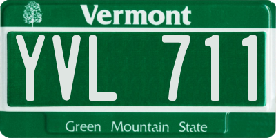 VT license plate YVL711