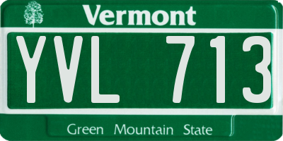 VT license plate YVL713