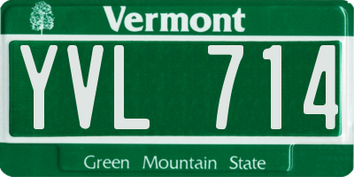 VT license plate YVL714