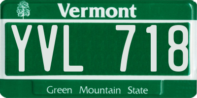 VT license plate YVL718
