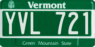 VT license plate YVL721