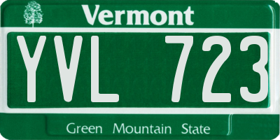 VT license plate YVL723