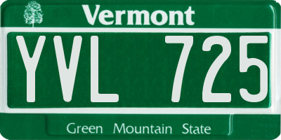 VT license plate YVL725