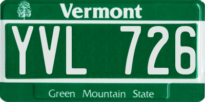 VT license plate YVL726