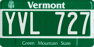 VT license plate YVL727