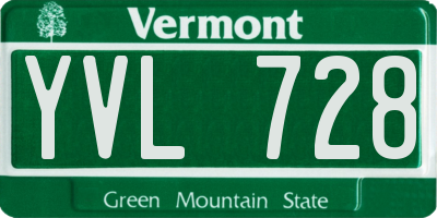 VT license plate YVL728