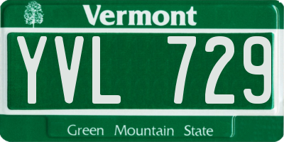 VT license plate YVL729