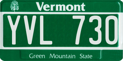VT license plate YVL730